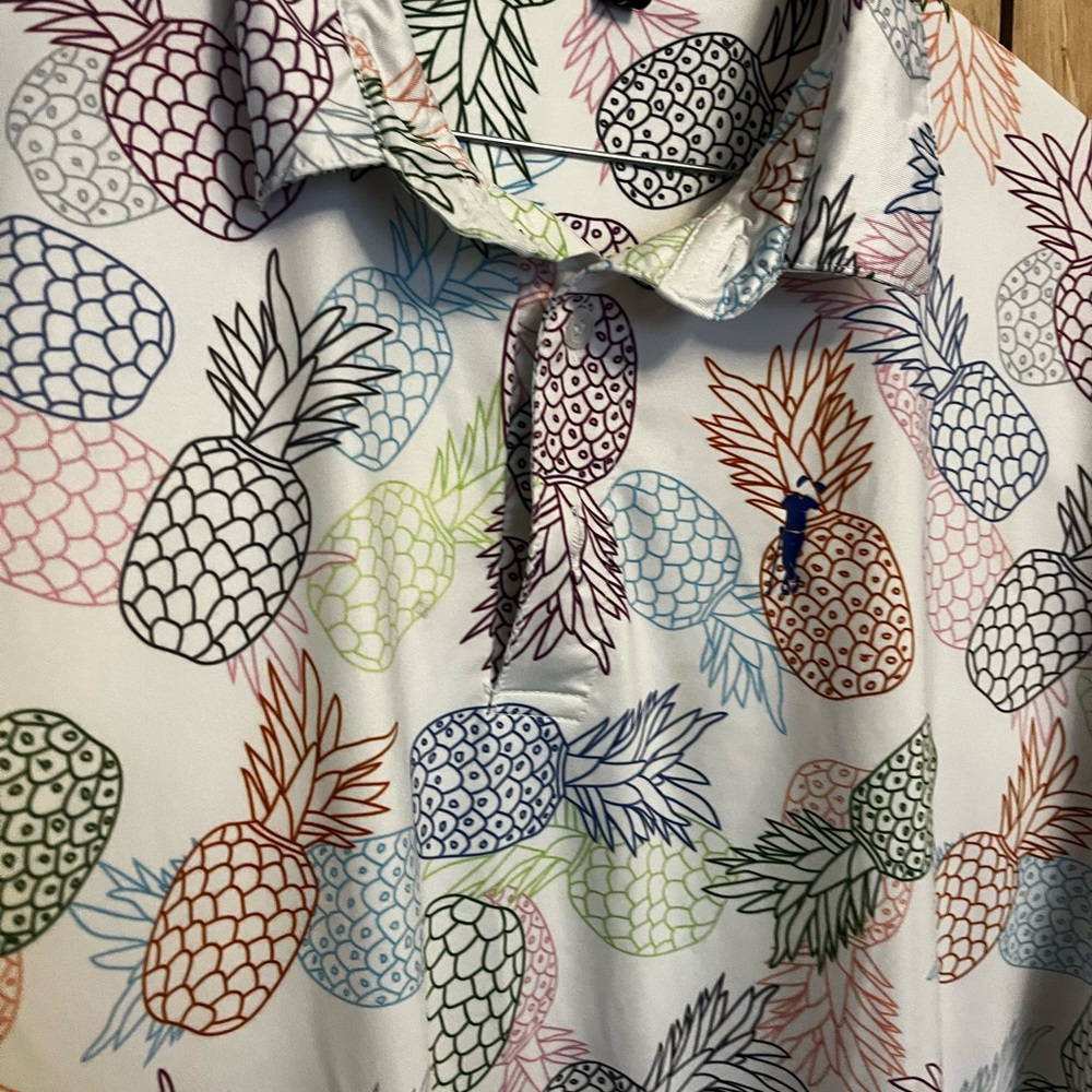 Grunk Dolfer Multicolor Pineapple Print Men's Shi… - image 2